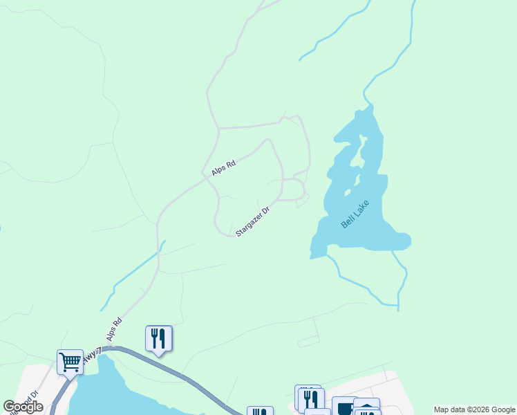 map of restaurants, bars, coffee shops, grocery stores, and more near 23 Verbena Court in Porters Lake