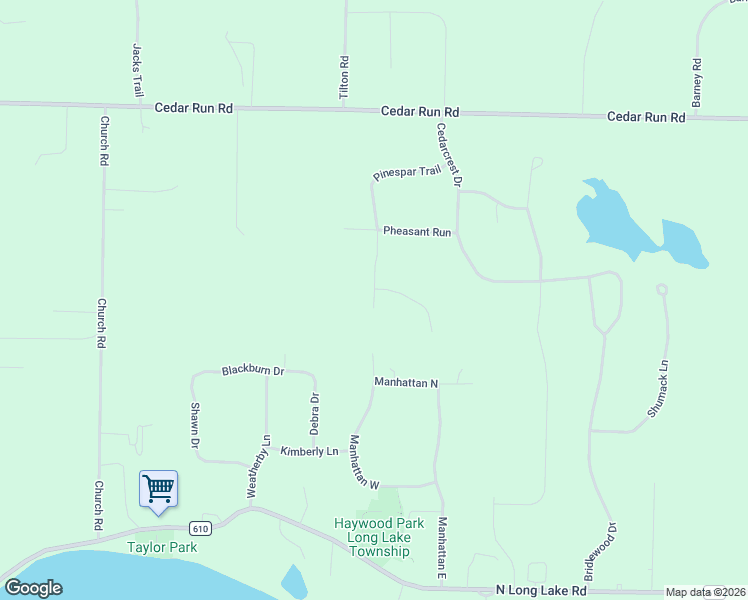 map of restaurants, bars, coffee shops, grocery stores, and more near 4485 Manhattan West in Traverse City