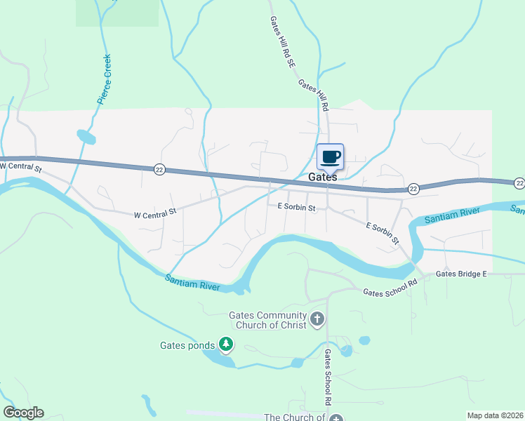 map of restaurants, bars, coffee shops, grocery stores, and more near 128 Louisa Drive in Gates