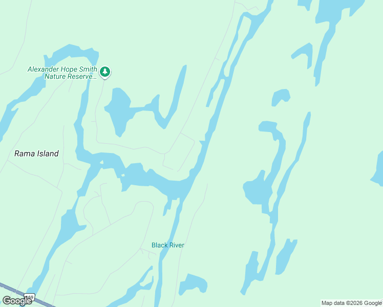 map of restaurants, bars, coffee shops, grocery stores, and more near 3456 Jean Street in Washago