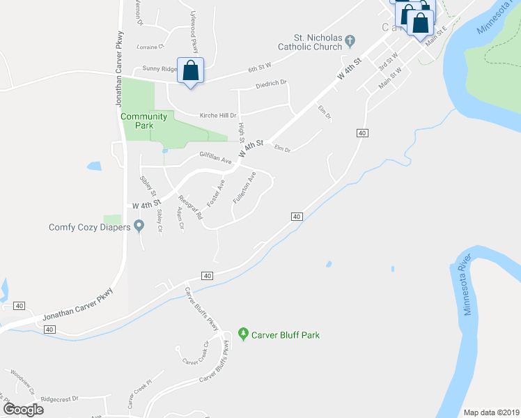 map of restaurants, bars, coffee shops, grocery stores, and more near 746 Riesgraf Road in Carver