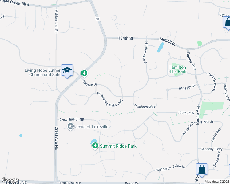 map of restaurants, bars, coffee shops, grocery stores, and more near 9079 Horizon Drive in Shakopee