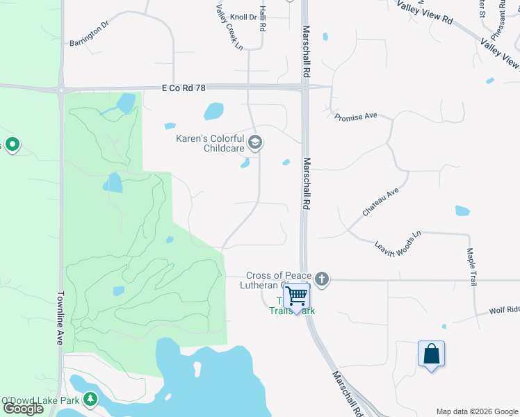map of restaurants, bars, coffee shops, grocery stores, and more near 1300 Meadow Lane in Shakopee