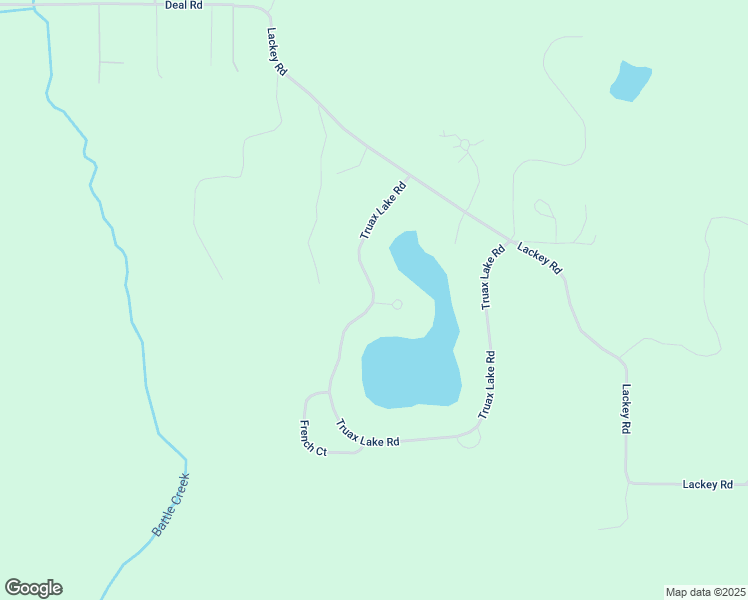 map of restaurants, bars, coffee shops, grocery stores, and more near Truax Lake Road in Williamsburg