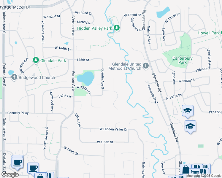 map of restaurants, bars, coffee shops, grocery stores, and more near 13698 Princeton Circle in Savage