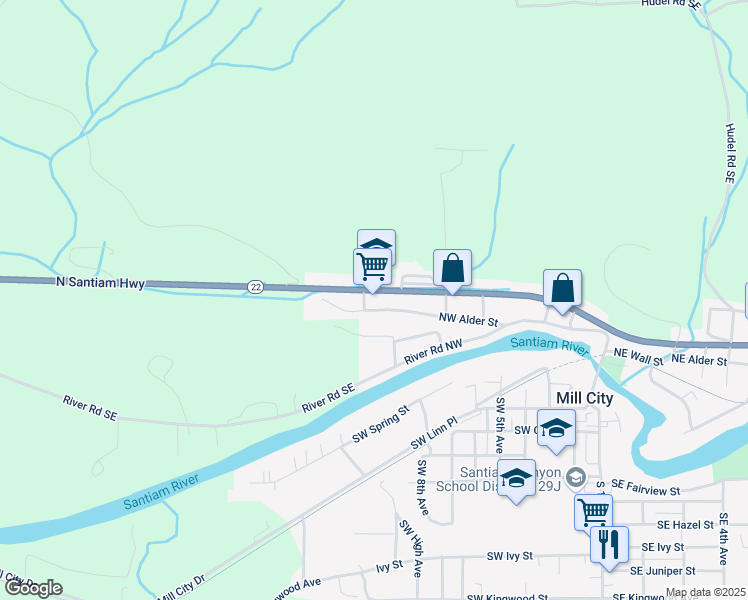 map of restaurants, bars, coffee shops, grocery stores, and more near 250 Northwest 9th Avenue in Mill City
