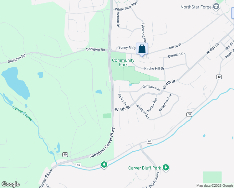 map of restaurants, bars, coffee shops, grocery stores, and more near 302 Sibley Street in Carver