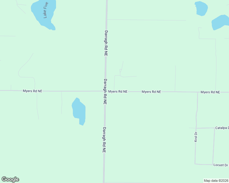map of restaurants, bars, coffee shops, grocery stores, and more near 6124 Myers Road Northeast in Kalkaska
