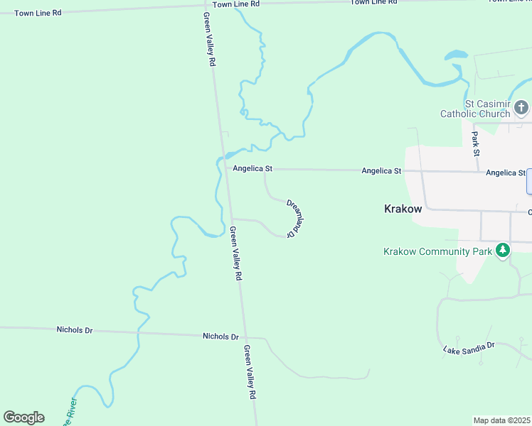 map of restaurants, bars, coffee shops, grocery stores, and more near N4809 Dreamland Drive in Krakow