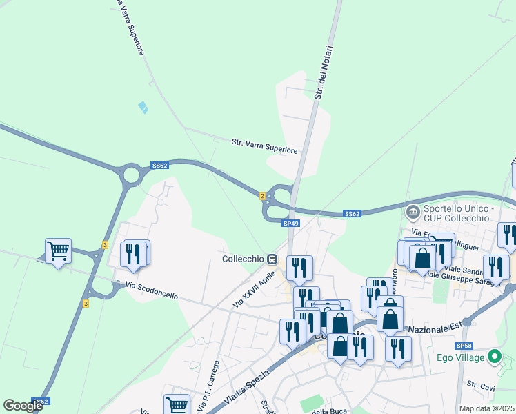 map of restaurants, bars, coffee shops, grocery stores, and more near in Province of Parma