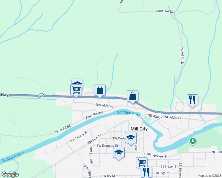 map of restaurants, bars, coffee shops, grocery stores, and more near 400 Northwest 7th Avenue in Mill City