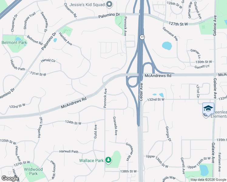 map of restaurants, bars, coffee shops, grocery stores, and more near 7735 Gibralter Terrace in Apple Valley