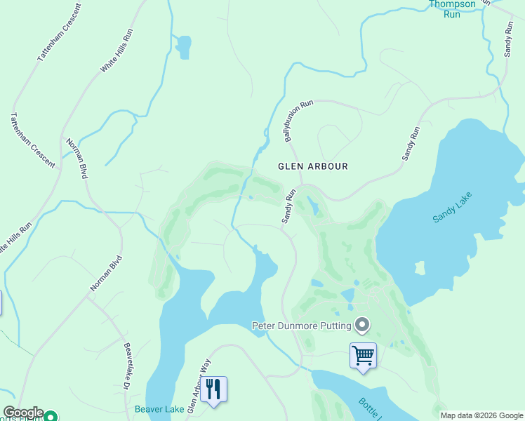 map of restaurants, bars, coffee shops, grocery stores, and more near 323 Thompson Run in Hammonds Plains