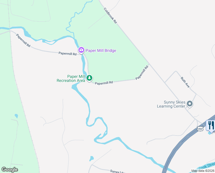 map of restaurants, bars, coffee shops, grocery stores, and more near 74-120 Papermill Road in Hampden