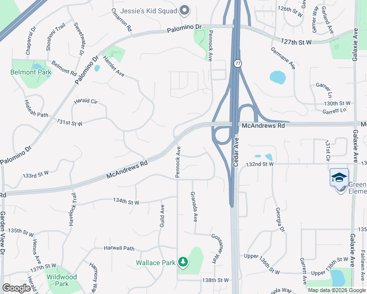 map of restaurants, bars, coffee shops, grocery stores, and more near 7735 Gibralter Terrace in Apple Valley