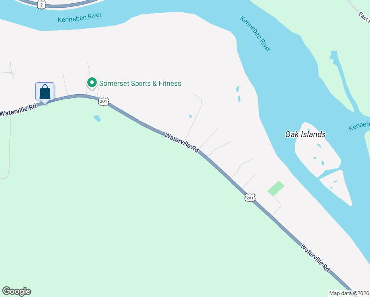 map of restaurants, bars, coffee shops, grocery stores, and more near 375 Waterville Road in Skowhegan