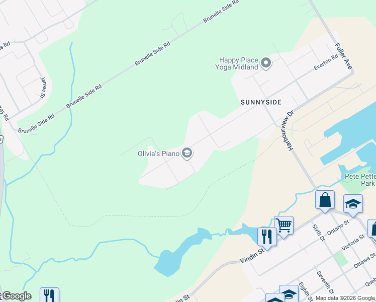 map of restaurants, bars, coffee shops, grocery stores, and more near 1325 Everton Road in Midland