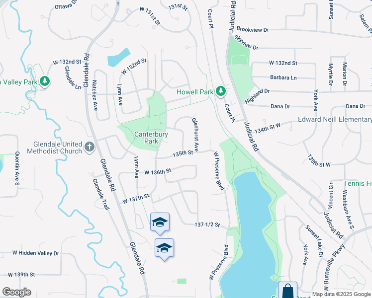map of restaurants, bars, coffee shops, grocery stores, and more near 13493 Huntington Avenue in Savage