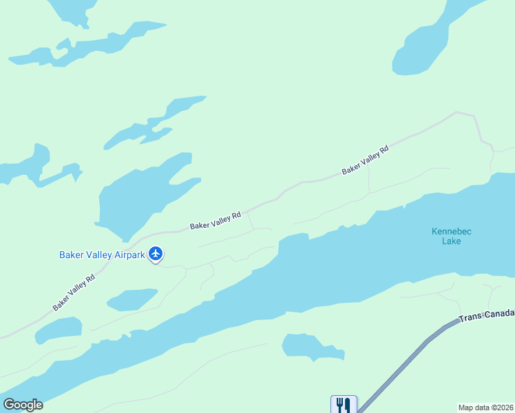 map of restaurants, bars, coffee shops, grocery stores, and more near Baker Valley Road in Frontenac County