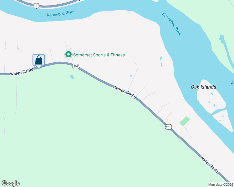 map of restaurants, bars, coffee shops, grocery stores, and more near 375 Waterville Road in Skowhegan