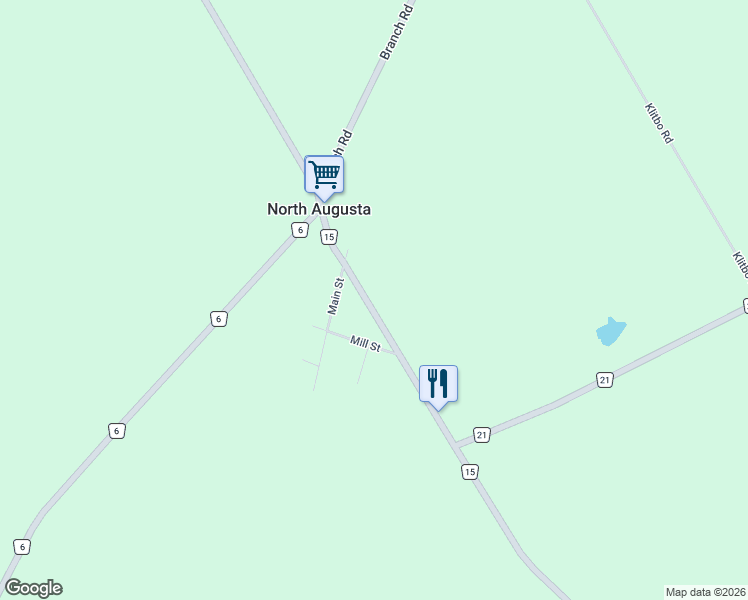 map of restaurants, bars, coffee shops, grocery stores, and more near 8851 County Road 15 in North Augusta