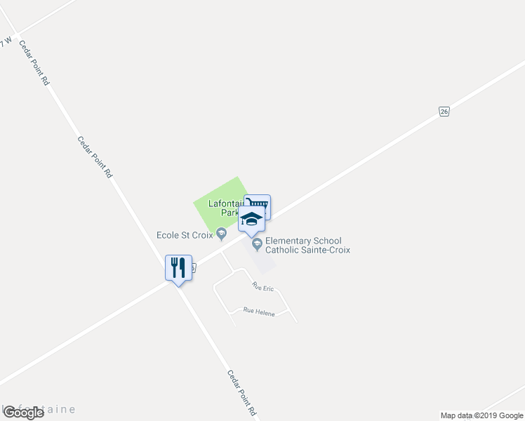 map of restaurants, bars, coffee shops, grocery stores, and more near 336 Lafontaine Road West in Simcoe County