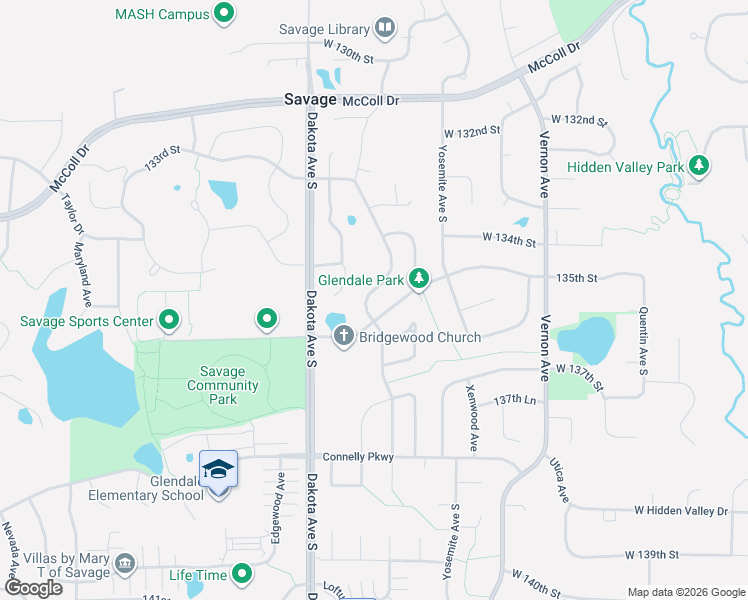 map of restaurants, bars, coffee shops, grocery stores, and more near 13479 Alabama Avenue South in Savage