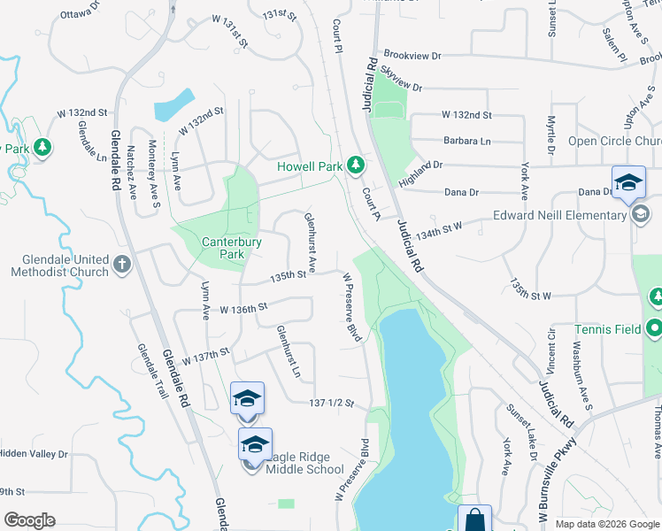 map of restaurants, bars, coffee shops, grocery stores, and more near 13462 Ivy Terrace in Burnsville