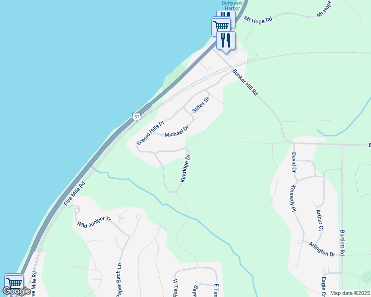 map of restaurants, bars, coffee shops, grocery stores, and more near 3284 Kirkridge Dr in Williamsburg
