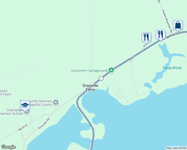 map of restaurants, bars, coffee shops, grocery stores, and more near 18 Haul Road in Granville Ferry
