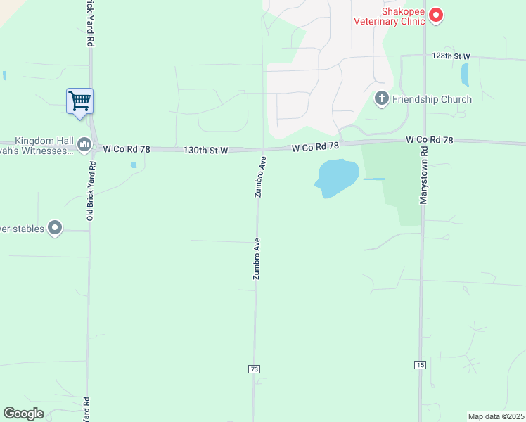 map of restaurants, bars, coffee shops, grocery stores, and more near 13001-13751 Zumbro Avenue in Shakopee