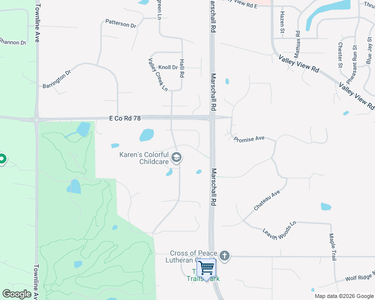 map of restaurants, bars, coffee shops, grocery stores, and more near 1372 Ridge Lane in Shakopee