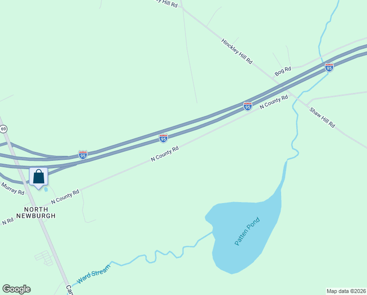 map of restaurants, bars, coffee shops, grocery stores, and more near 125 North County Road in Newburgh