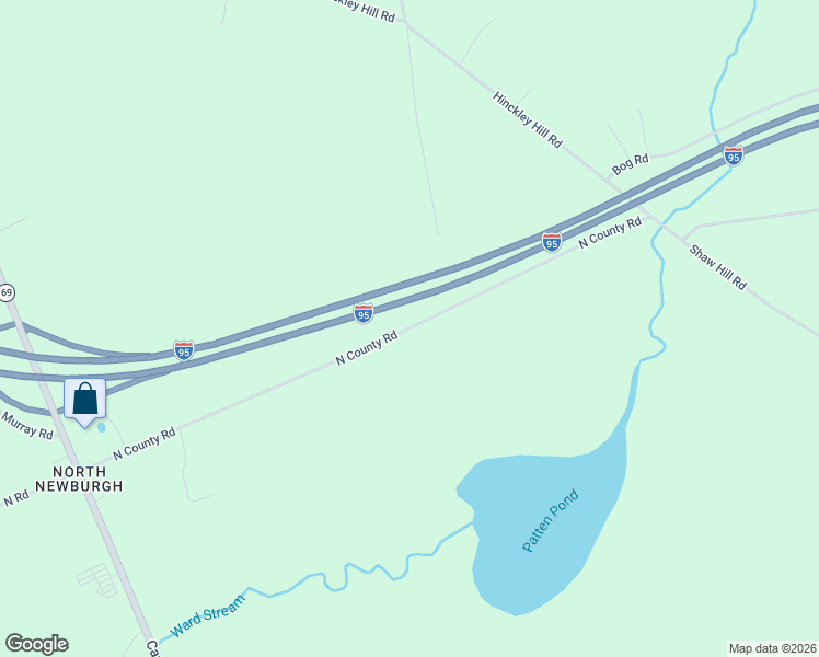 map of restaurants, bars, coffee shops, grocery stores, and more near 125 North County Road in Newburgh
