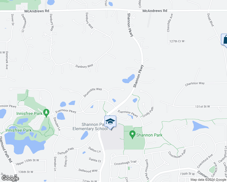 map of restaurants, bars, coffee shops, grocery stores, and more near 3790 Drumcliffe Court in Rosemount
