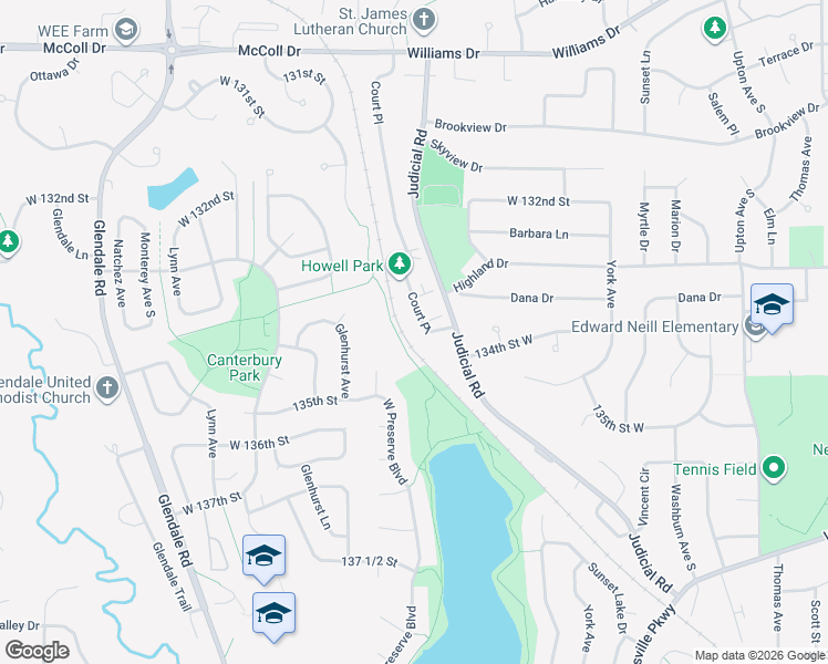 map of restaurants, bars, coffee shops, grocery stores, and more near 13330 Court Place in Burnsville