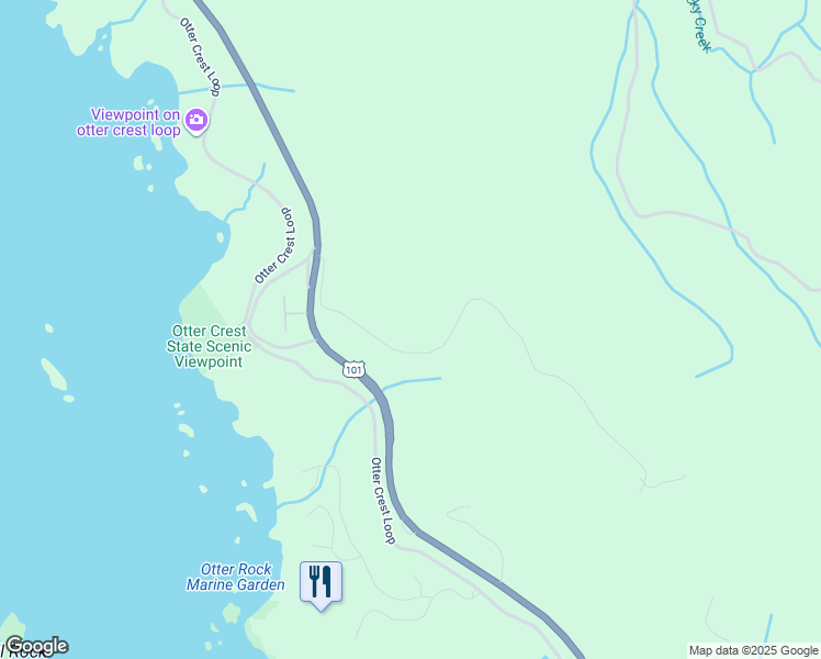 map of restaurants, bars, coffee shops, grocery stores, and more near in Otter Rock