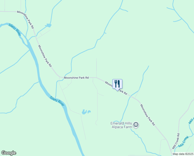 map of restaurants, bars, coffee shops, grocery stores, and more near 1367 Moonshine Park Road in Logsden