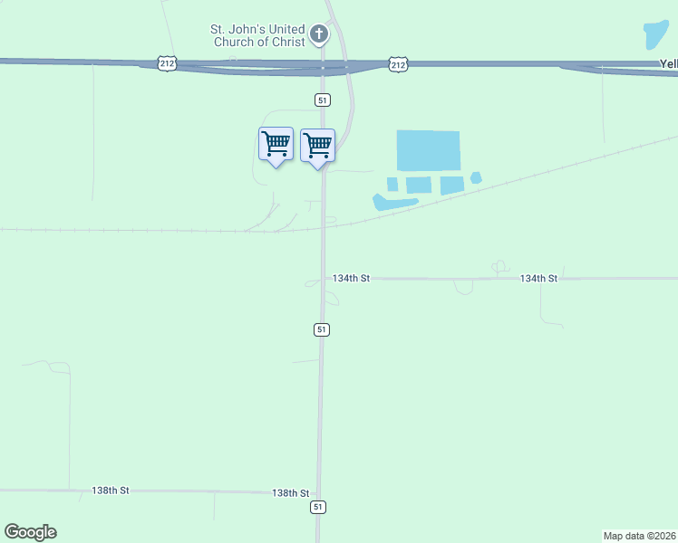 map of restaurants, bars, coffee shops, grocery stores, and more near 13425 County Road 51 in Cologne