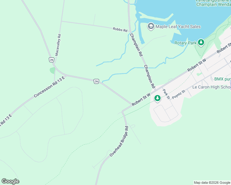 map of restaurants, bars, coffee shops, grocery stores, and more near 1071 Lafontaine Road East in Penetanguishene