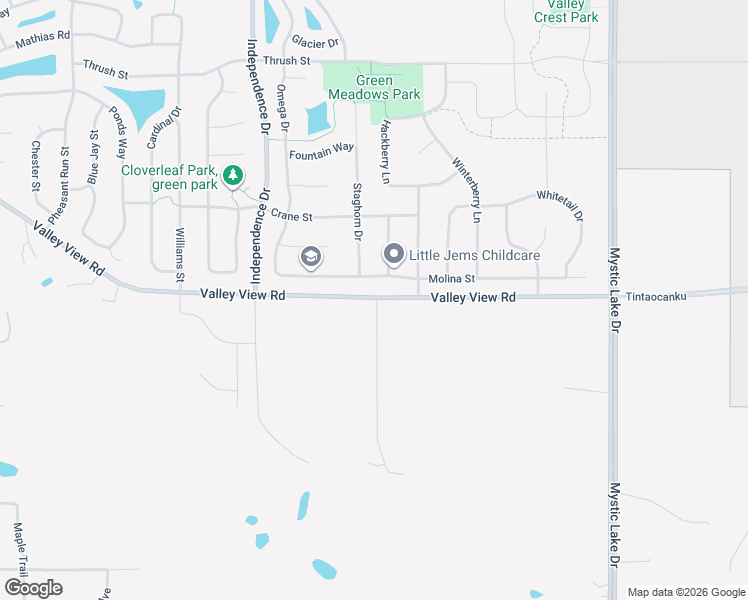 map of restaurants, bars, coffee shops, grocery stores, and more near 3300 Valley View Road in Shakopee