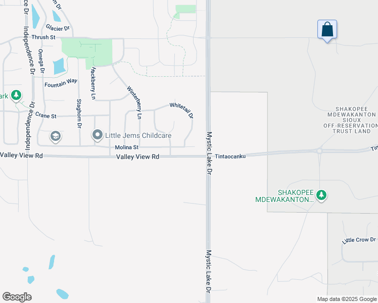 map of restaurants, bars, coffee shops, grocery stores, and more near 3860 Molina Street in Shakopee