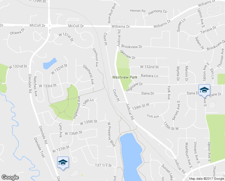 map of restaurants, bars, coffee shops, grocery stores, and more near 13300 Court Place in Burnsville