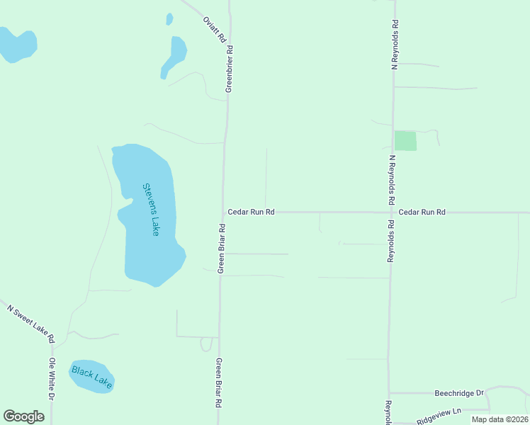 map of restaurants, bars, coffee shops, grocery stores, and more near 18544 Cedar Run Road in Lake Ann