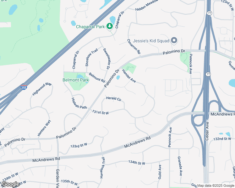 map of restaurants, bars, coffee shops, grocery stores, and more near 13033 Herald Circle in Apple Valley