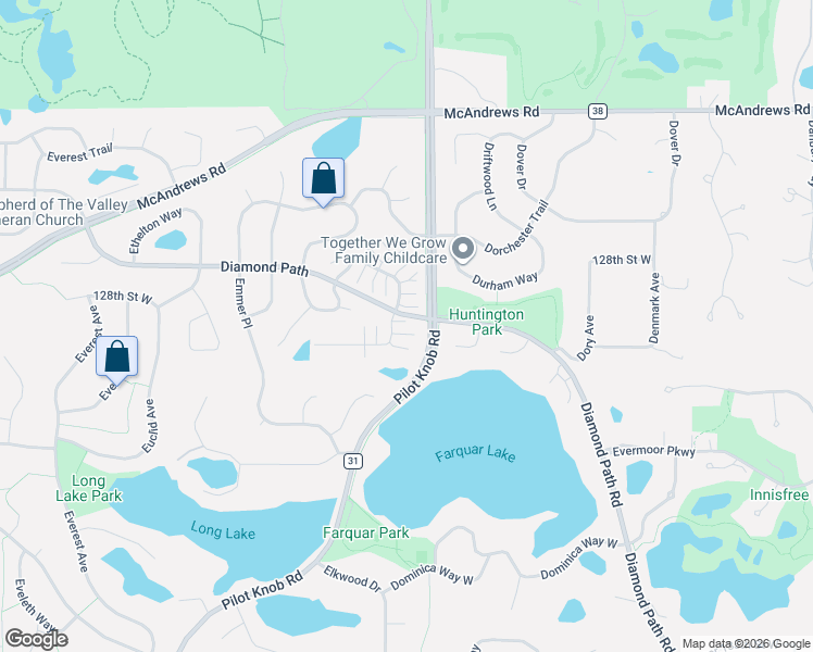 map of restaurants, bars, coffee shops, grocery stores, and more near 12984 Echo Lane in Apple Valley