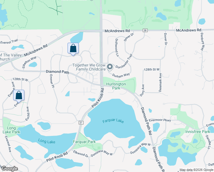 map of restaurants, bars, coffee shops, grocery stores, and more near 14455 Diamond Path West in Apple Valley