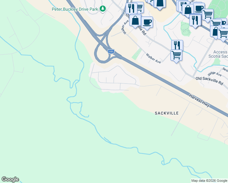 map of restaurants, bars, coffee shops, grocery stores, and more near 275 Parklane Drive in Lower Sackville