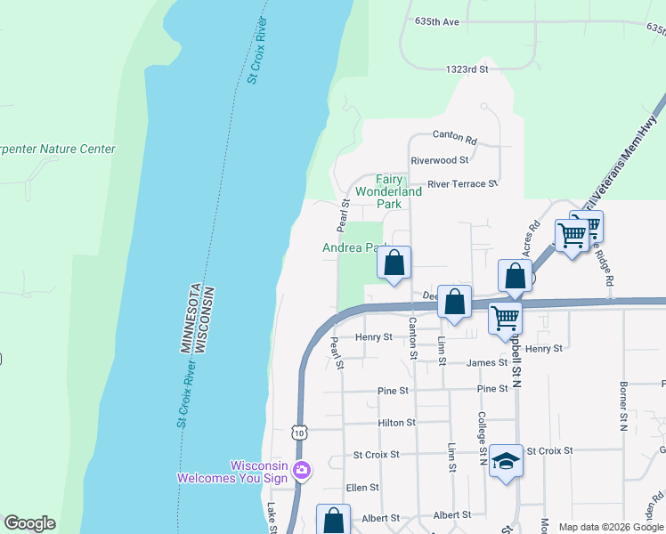 map of restaurants, bars, coffee shops, grocery stores, and more near 1221 Pearl Street in Prescott