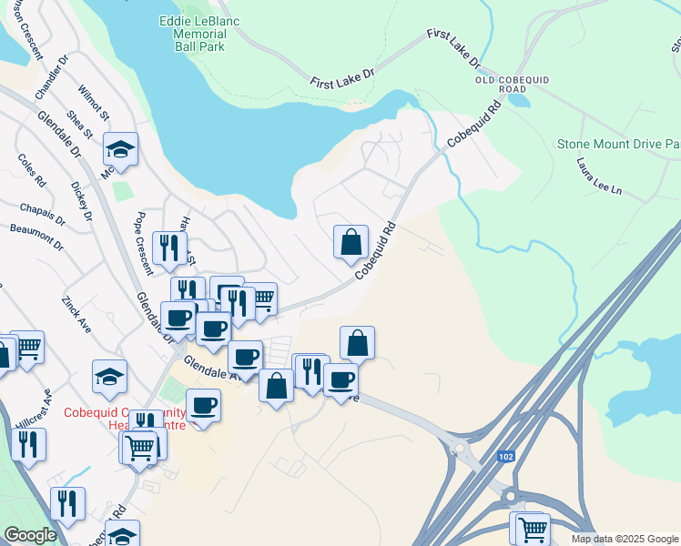 map of restaurants, bars, coffee shops, grocery stores, and more near 7 Judy Anne Court in Lower Sackville